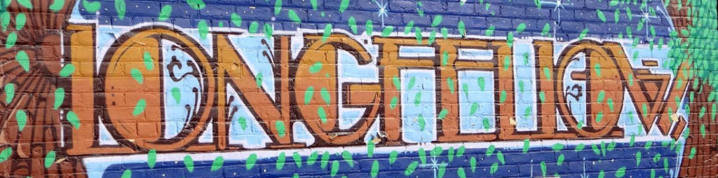 Longfellow brick wall mural