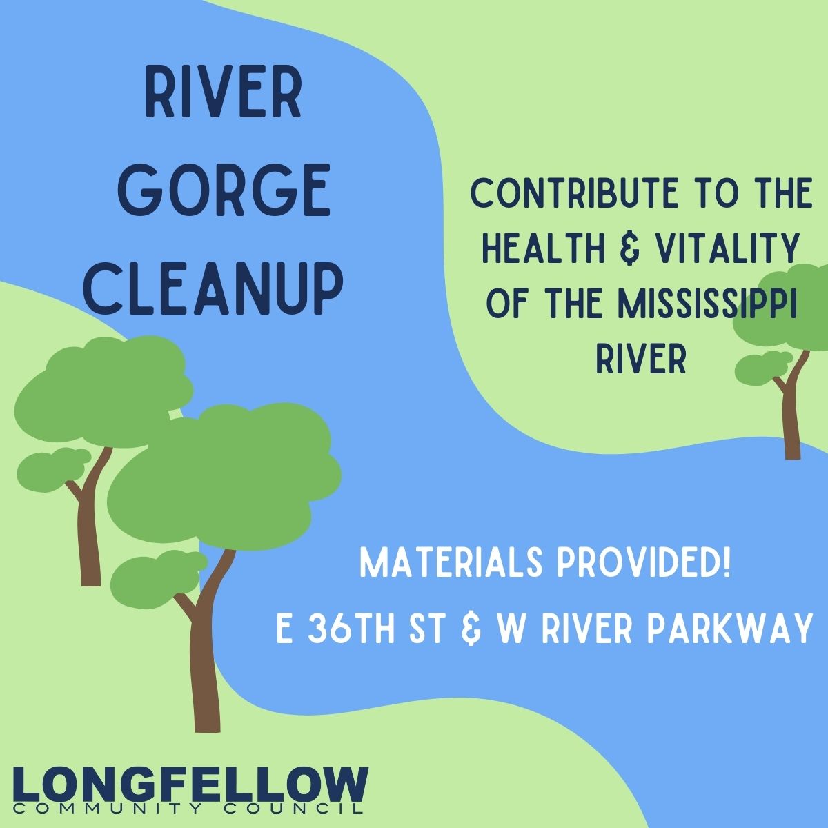 a river with trees with River Gorge Cleanup info