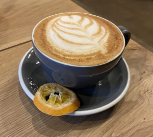 latte with candied orange