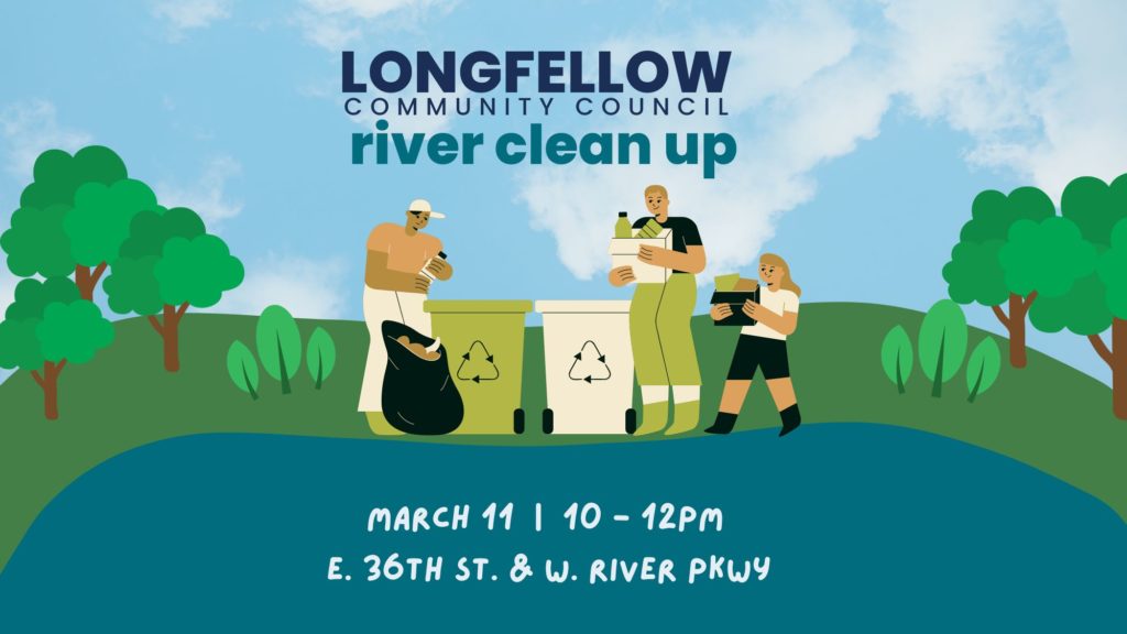 LCC River Clean up with a family putting garbage in bins