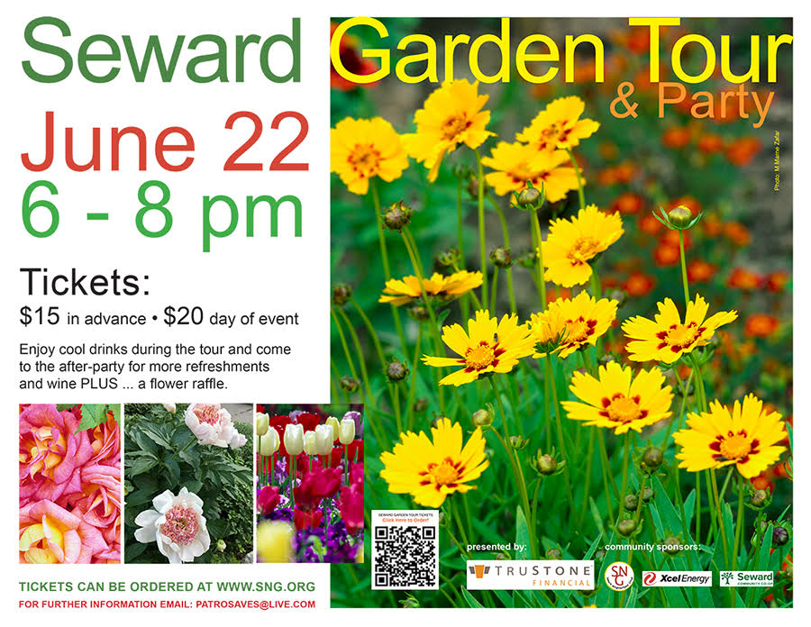 seward garden tour june 22nd 6 to 8 pm